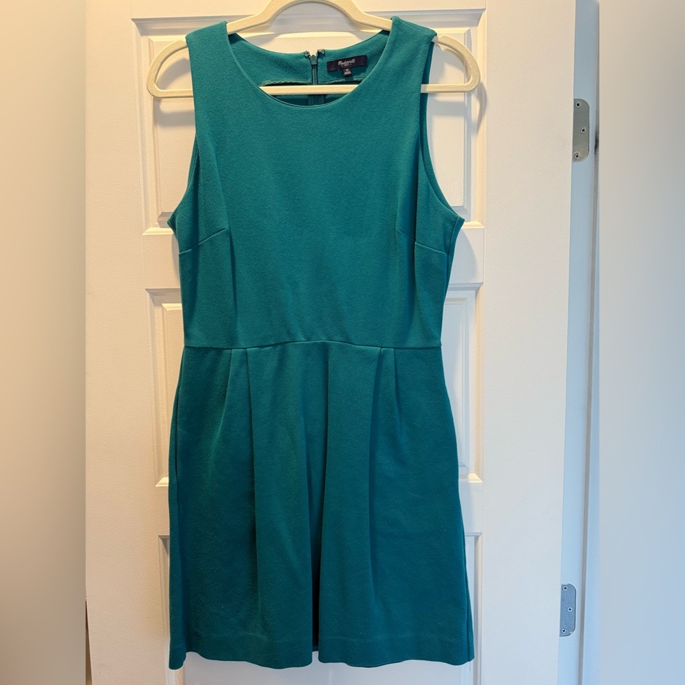 Madewell Sleeveless Teal Fit-and-Flare Dress